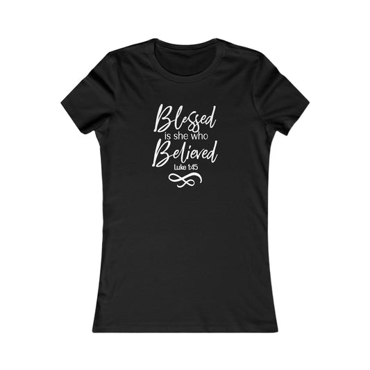 Blessed Women's Fitted Tee (Multiple Colors White Lettering)