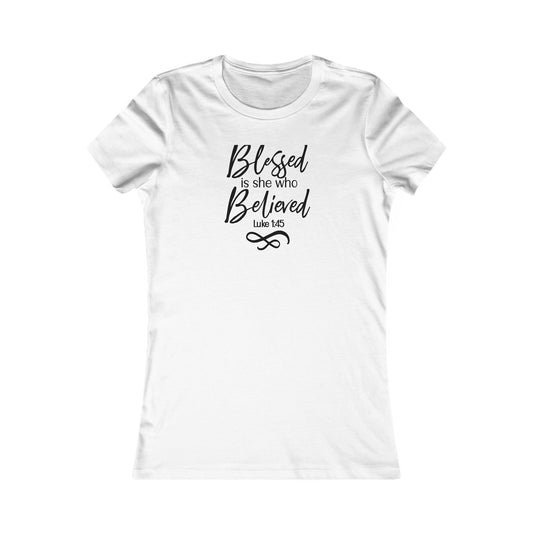 Blessed Women's Fitted Tee (Multiple Colors Black Lettering)