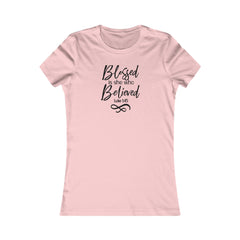 Blessed Women's Fitted Tee (Multiple Colors Black Lettering)