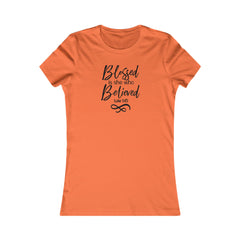 Blessed Women's Fitted Tee (Multiple Colors Black Lettering)